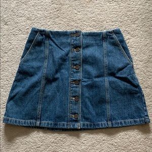 Aritzia Wilfred button-up jean skirt with pockets